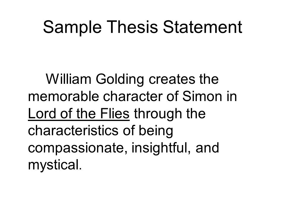 how to write a thesis statement for lord of the flies